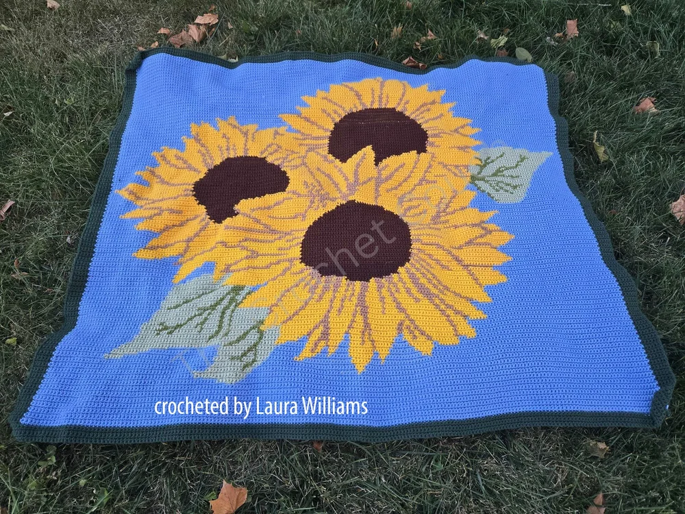 Sunflower Afghan Crochet Pattern – SC or TSS